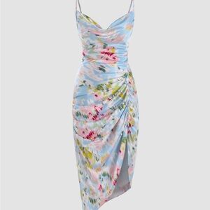 Floral Print Ruched Dress